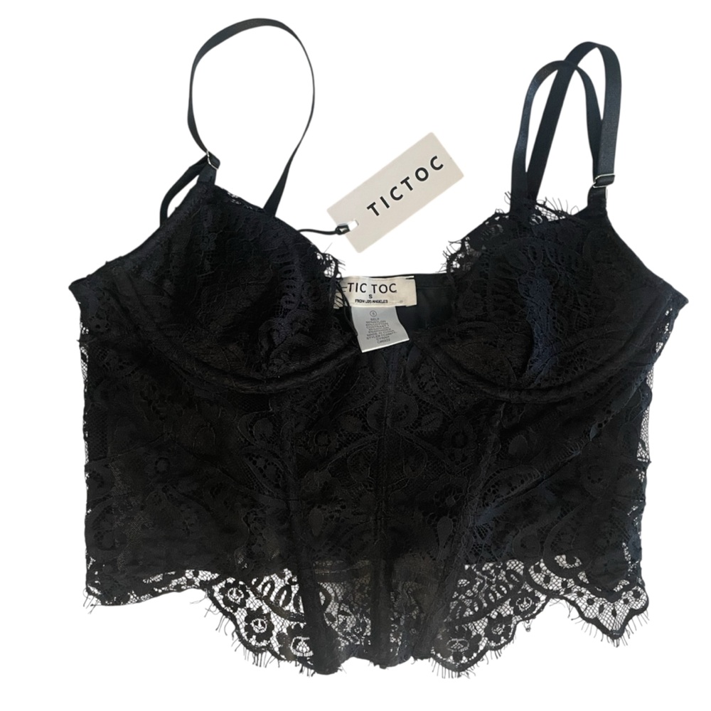 Tic Toc Black Lace Bralette Crop Top